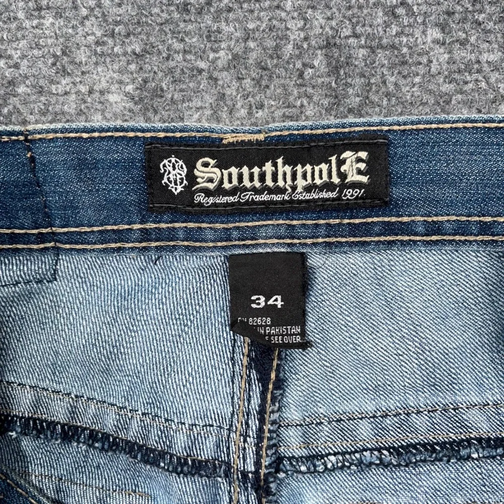 VTG Southpole Relaxed Straight Jeans Mens 34 Flap Pocket Y2K Faded Streetwear